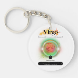 Chaveiro Símbolo Zodiano Moderno Virgo Citação Elemento da