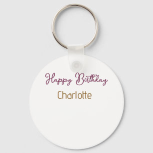 Chaveiro SIMPLE MINIMAL.CUTE ADICIONE NOME BEBÊ feliz anive