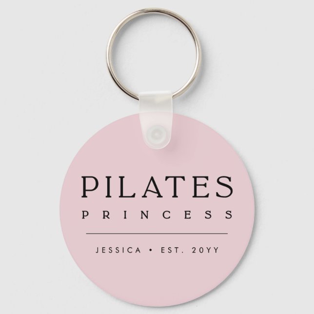 Chaveiro Simple Personalized Blush Pink Pilates Princess (Frente)