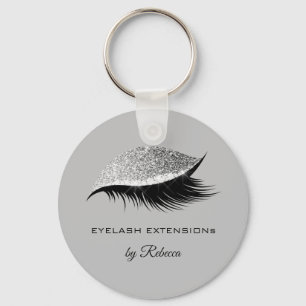 Chaveiro Simple Silver Eyelash Glitter Sparkle Beauty