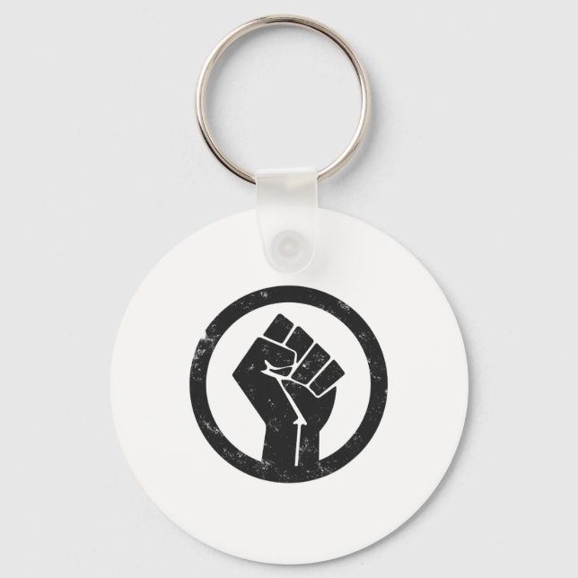 Chaveiro Simples Black Life Material Protesto Power Fist Wi (Frente)