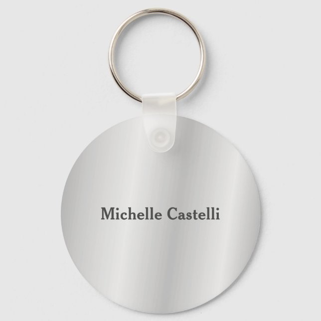 Chaveiro Simples Cinza de prata profissional clássica exclu (Frente)