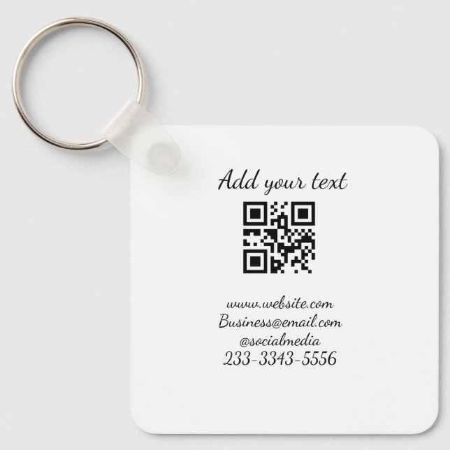 Chaveiro simples código QR personalizado adicionar seu nome (Frente)