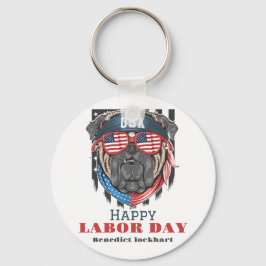 Chaveiro Simples Dia do Trabalho Elegante com bandeira T-Sh