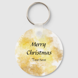 Chaveiro Simples dourado adicione seu texto feliz natal per