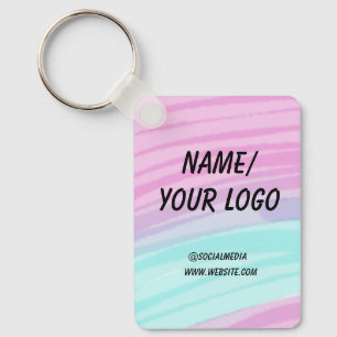 Chaveiro simples e mínimo adicione seu nome de logotipo aqu