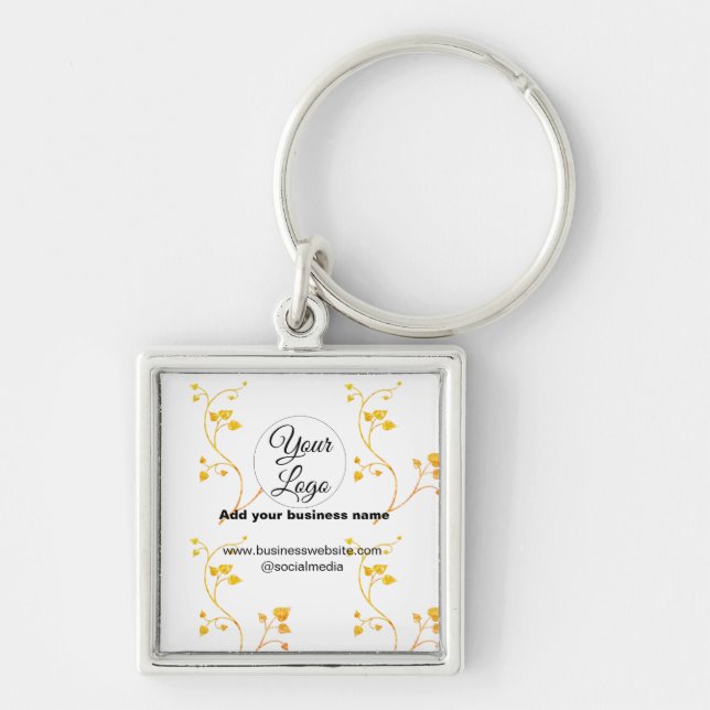 Chaveiro simples minimal adicione seu logotipo/design doura (Frente)