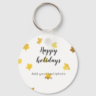 Chaveiro simples minimal adicione seu texto foto felizes fe