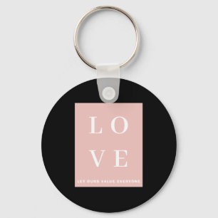 Chaveiro Simples Preto Rosa Amor Deixe Nosso Valor Todos T 