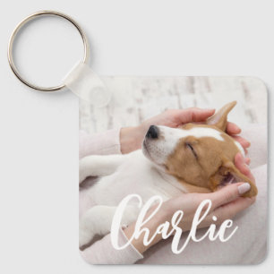 Chaveiro Simples Script Dog Name 2 Photo