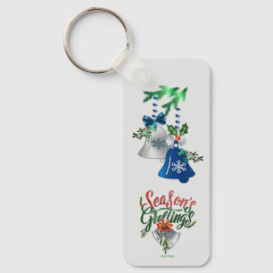 Chaveiro Sinais de Natal Prata e Azul :