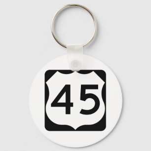 Chaveiro Sinal da rota 45 dos E.U.