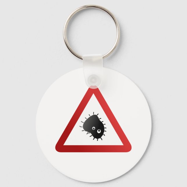 Chaveiro Sinal de Aviso Bacteria (Frente)