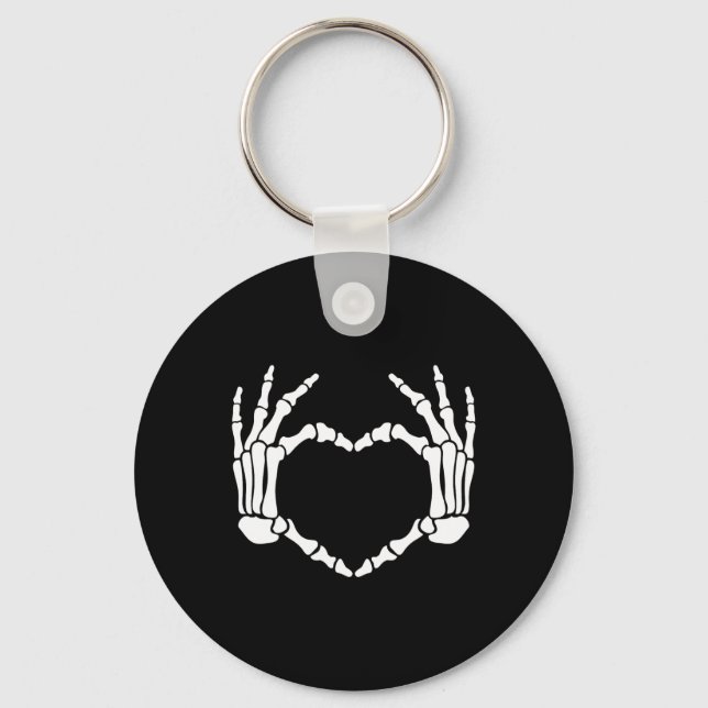 Chaveiro Sinal de Coração das Mãos Retro Halloween Figurume (Frente)