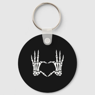 Chaveiro Sinal de Coração das Mãos Retro Halloween Figurume