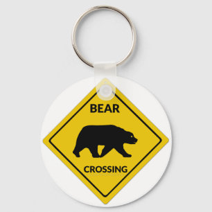Chaveiro sinal de cruzamento de urso silhueta de urso Slipp