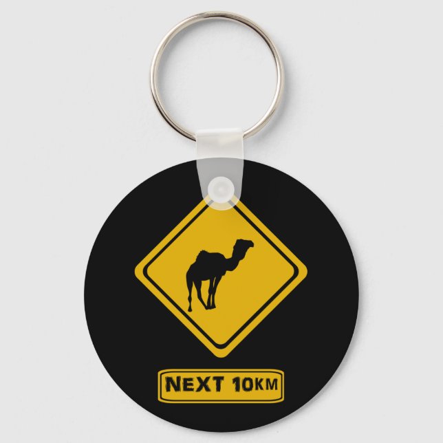 Chaveiro sinal de estrada de camelo (Frente)