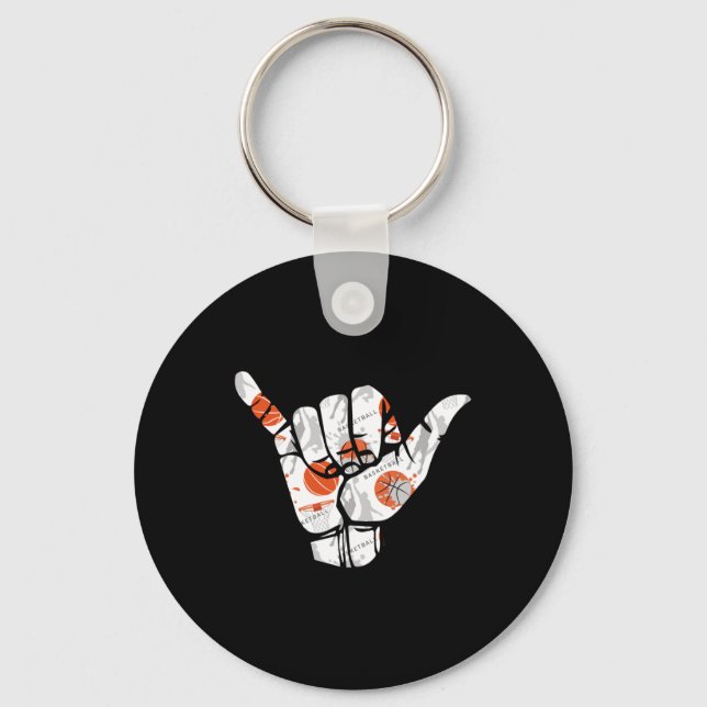 Chaveiro Sinal de Mão de Basquete (Frente)
