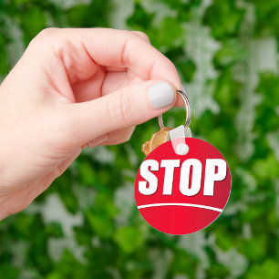 Chaveiro Sinal de Parada Vermelho Negrito