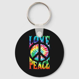 Chaveiro Sinal de Paz Amor 60S 70S, Tie Dye Hippie Costume