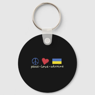 Chaveiro Sinal de Paz Amor Cores da Ucrânia Visual Retro Vi