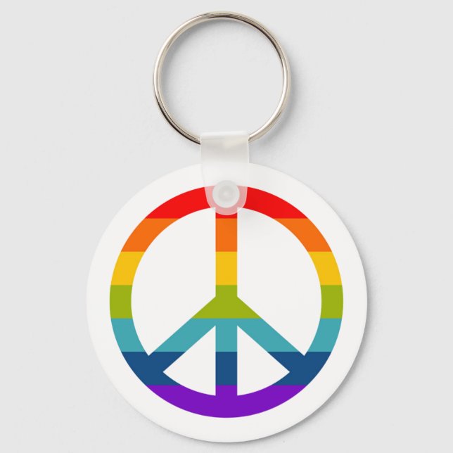 Chaveiro Sinal de Paz Arco-Íris (Frente)