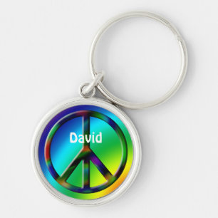 Chaveiro Sinal de Paz Hippie Personalizado