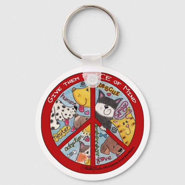 Chaveiro Sinal de Paz Proteção Animal (Frente)