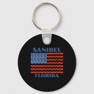 Chaveiro Sinal de Pescaria Vintage Sanibel Bandeira America