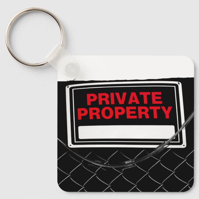 Chaveiro Sinal de Propriedade Privada - Personalizável (Frente)