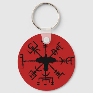 Chaveiro Sinal de proteção contra Vegvisir em vermelho e 