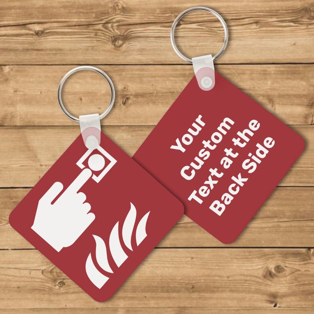 Chaveiro Sinal de segurança do botão de alarme de incêndio (Criador carregado)