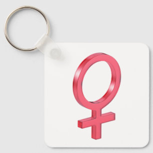 Chaveiro Sinal de sexo feminino de vidro vermelho