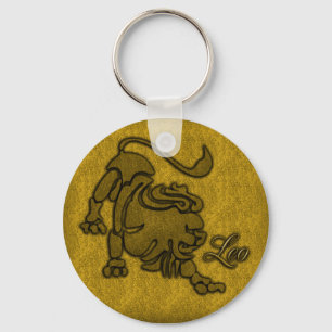 CHAVEIRO SINAL DOURADO DO ZODÍACO DE LEO
