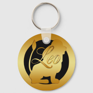 CHAVEIRO SINAL DOURADO DO ZODÍACO DE LEO