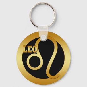 CHAVEIRO SINAL DOURADO DO ZODÍACO DE LEO