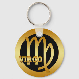 CHAVEIRO SINAL DOURADO DO ZODÍACO DO VIRGO
