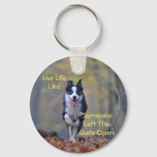 Chaveiro Sinal inspirador de Collie de Fronteira Feliz