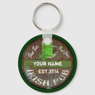 Chaveiro Sinal irlandês personalizado do bar