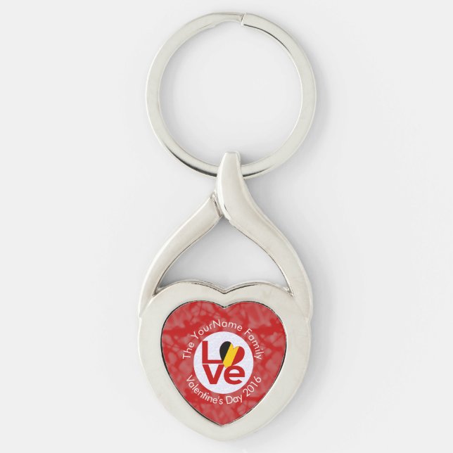 Chaveiro Sinalizador Belga Red LOVE Personalizado (Frente)