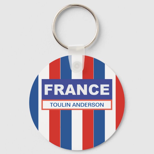 Chaveiro Sinalizador de França Personalizado (Frente)