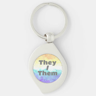 Chaveiro Sinalizador de orgulho personalizável do Pronoun B