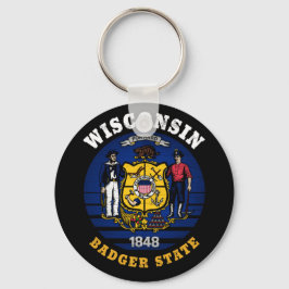 CHAVEIRO SINALIZADOR DO ESTADO DO WISCONSIN BADGER