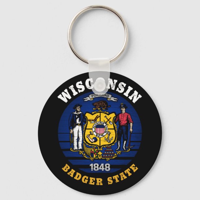 CHAVEIRO SINALIZADOR DO ESTADO DO WISCONSIN BADGER (Frente)