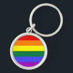 Chaveiro Sinalizador do Orgulho Arco-Íris<br><div class="desc">A versão de seis cores da bandeira Orgulho gay é popular desde 1979. O número de listras foi reduzido a um número par para impedir que a cor do meio se esconda quando pendurada verticalmente em postes. A listra indigo foi transformada em uma faixa azul real.</div>