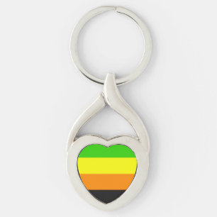 Chaveiro Sinalizador do Orgulho Aromântico de Queda
