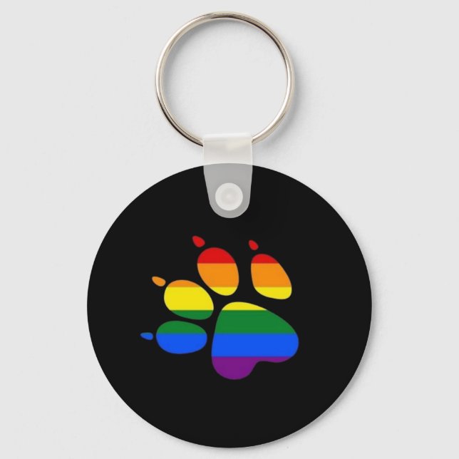 Chaveiro Sinalizador do Orgulho de Paw LGBT (Frente)