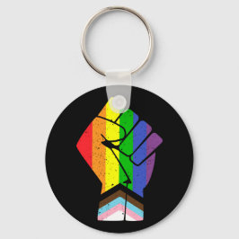 Chaveiro Sinalizador do Orgulho LGBT (Progresso) com punho