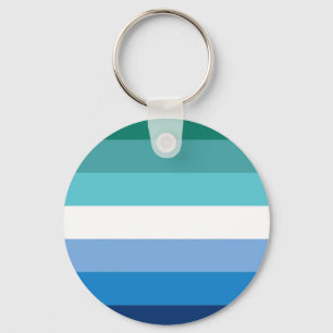 Chaveiro Sinalizador do Orgulho Masculino Gay (Azure)