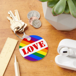 Chaveiro Sinalizador LGBTQ+ Arco-íris com Amor pelo Mês do 